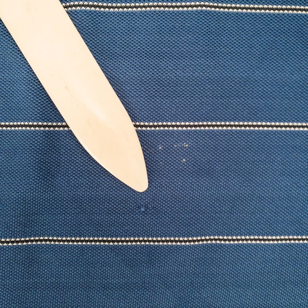 Ralph Lauren Chaps Golf Polo Shirt Mens XL Blue Striped Stay-Dry Performance - Picture 6 of 10